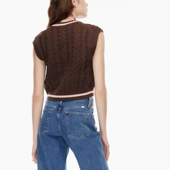 Aritzia Sunday Best Green Winston Cropped Vest Size XS - Picture 3 of 9